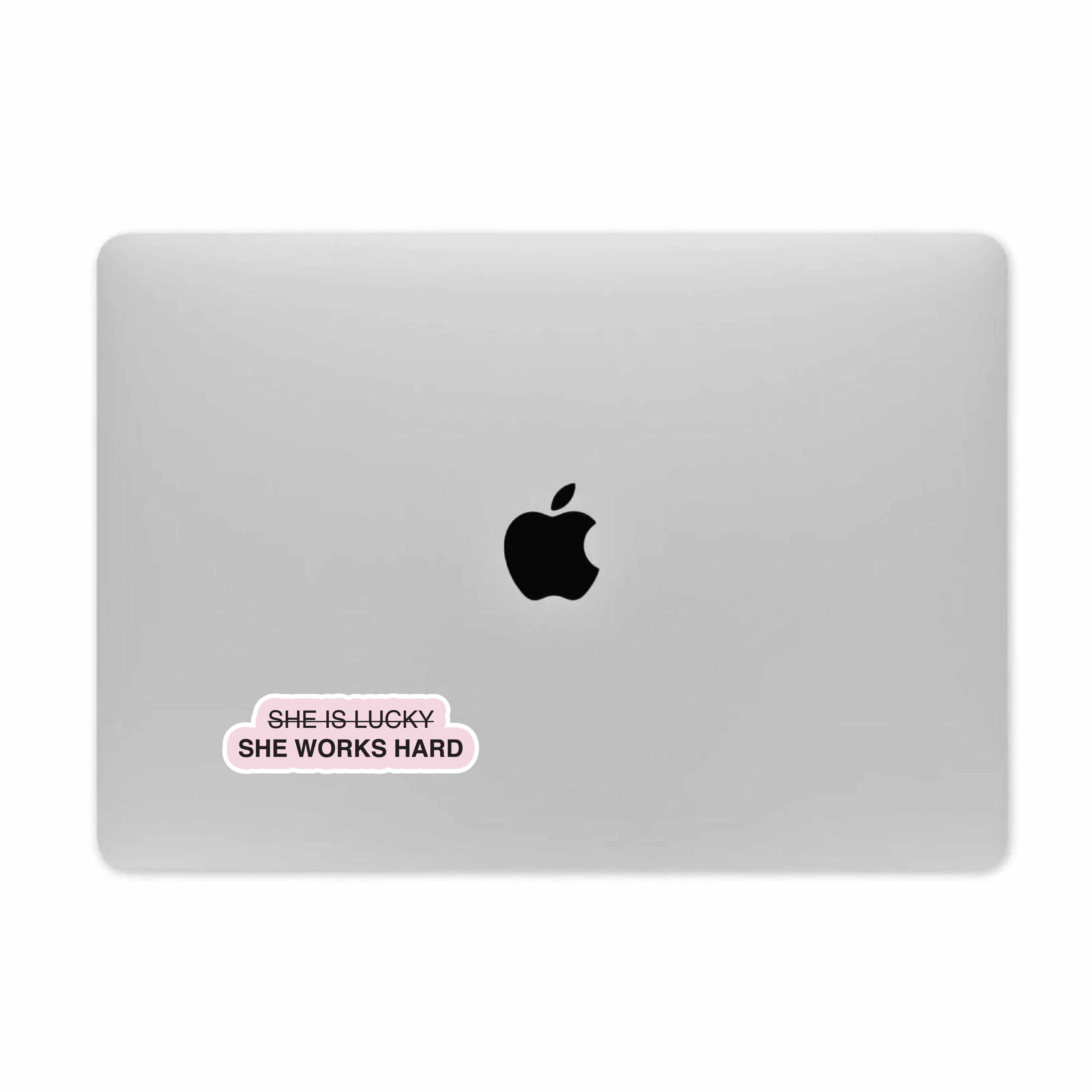 She Works Hard Sticker